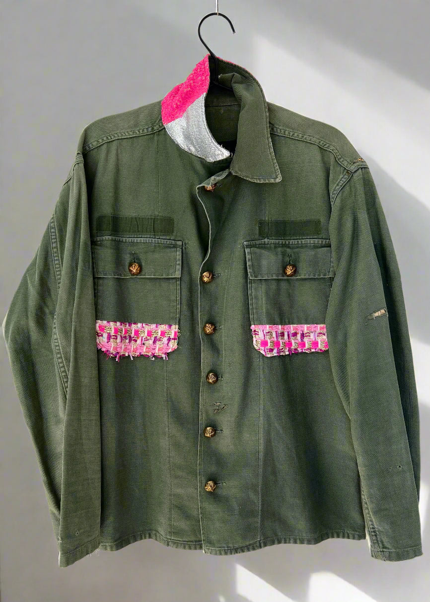 J Dauphin Repurposed Vintage Military Jacket Unique One of a