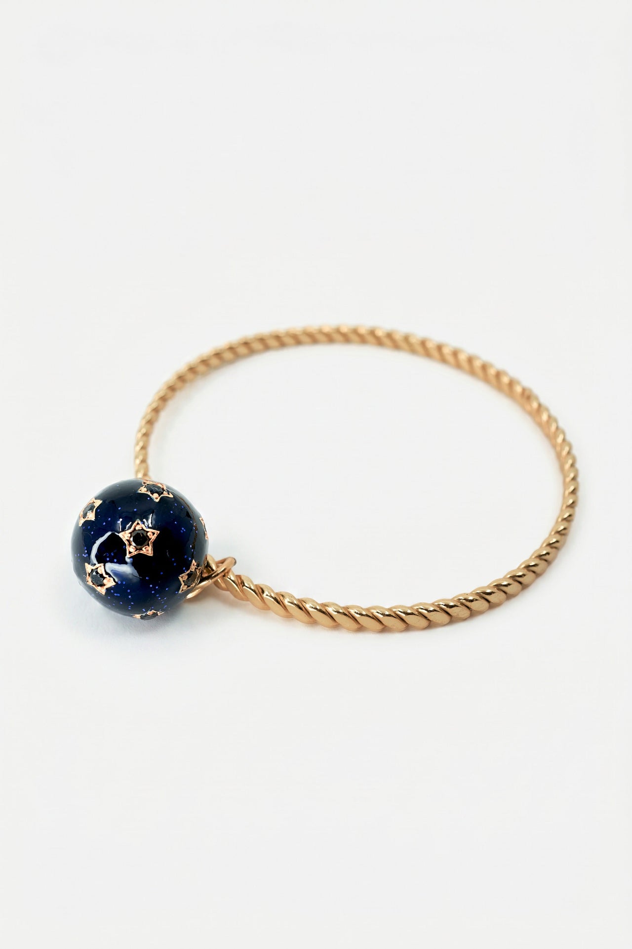 Sphere Bangle Midnight Blue Enamel Black Diamond