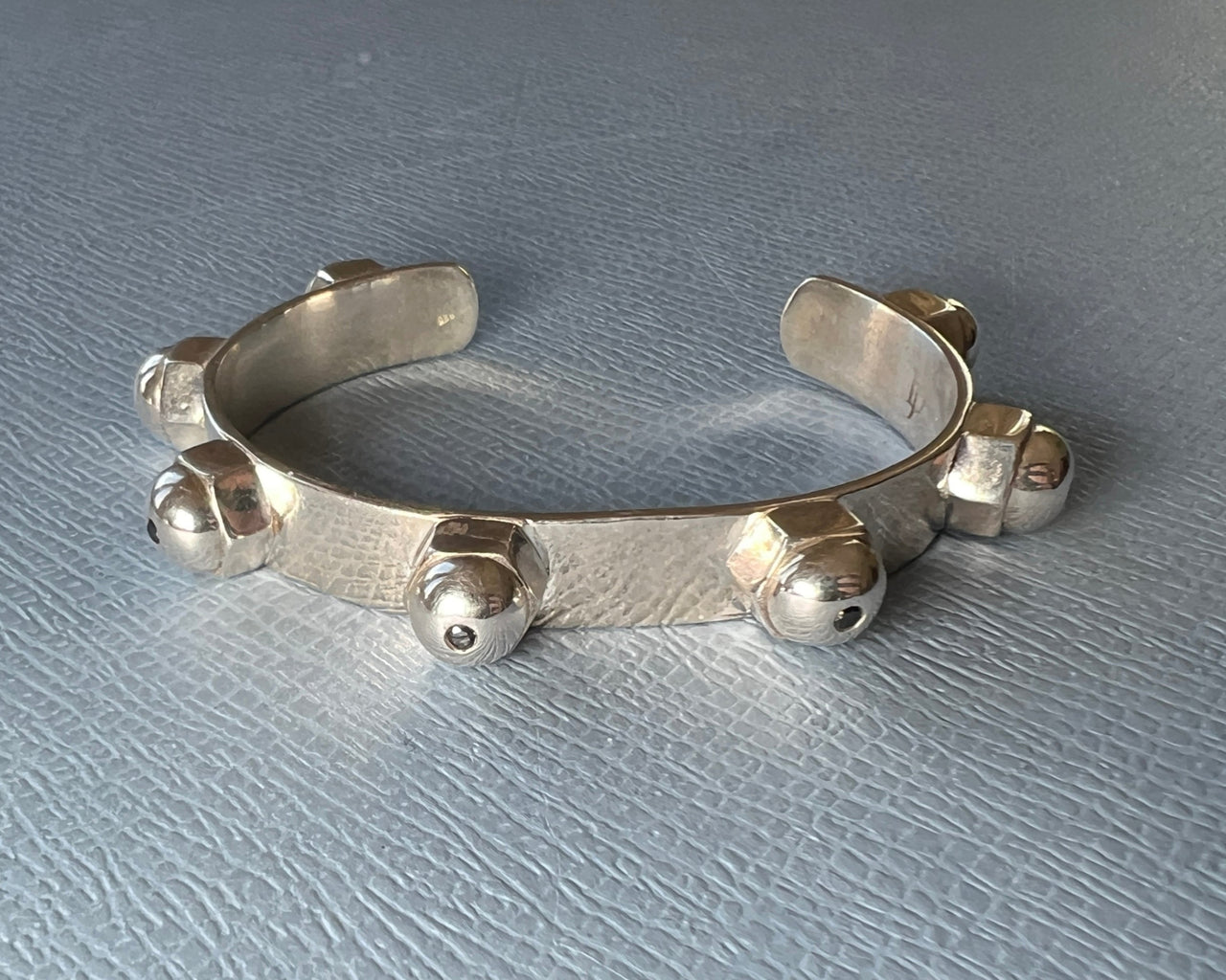 Chakra Solid Silver Stud Bangle