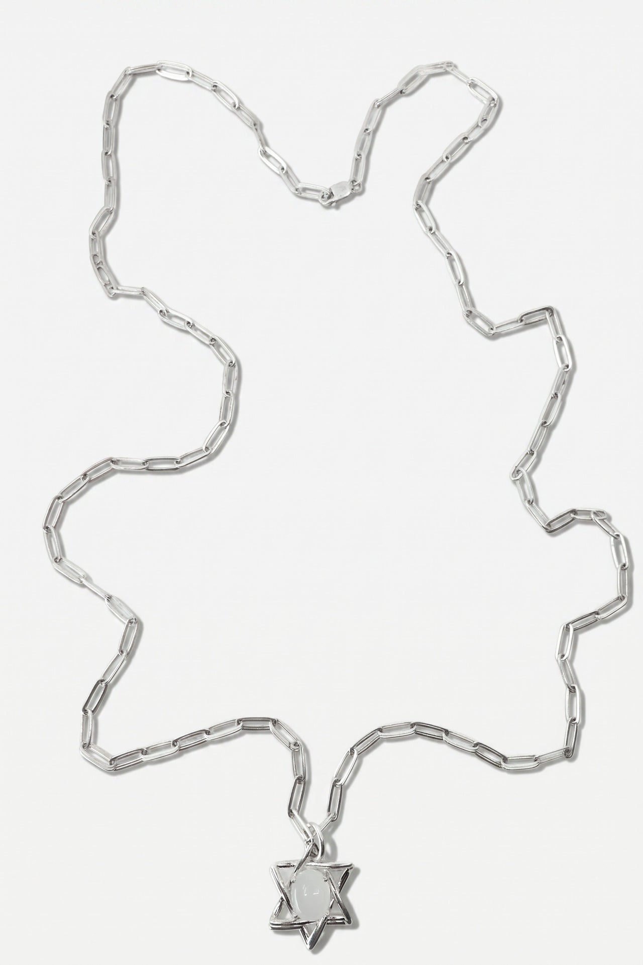 David Star Necklace Moonstone Silver