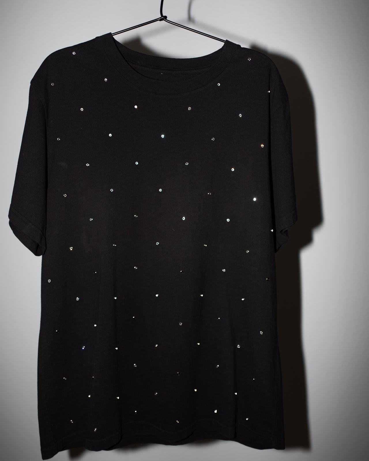 Swarovski Crystal Black Organic Cotton T-Shirt Medium