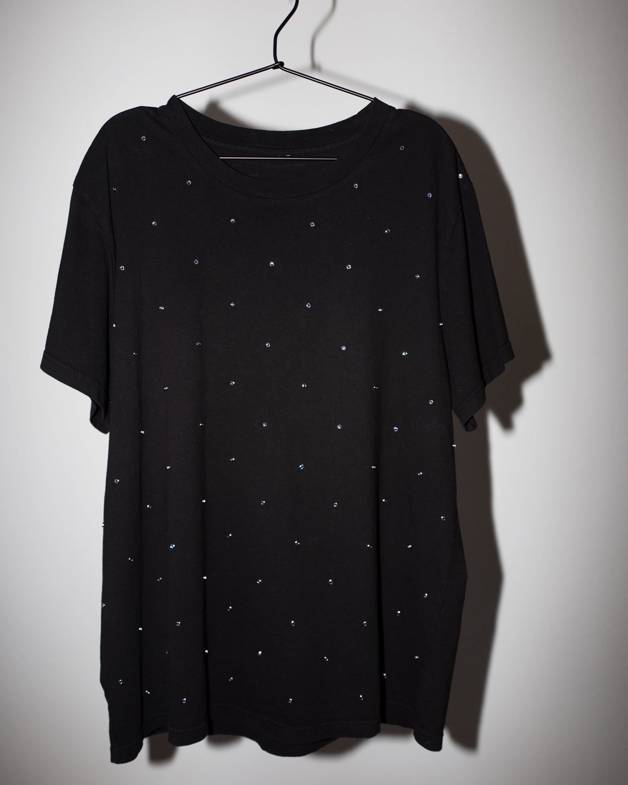 Swarovski Crystal Black Organic Cotton T-Shirt Large