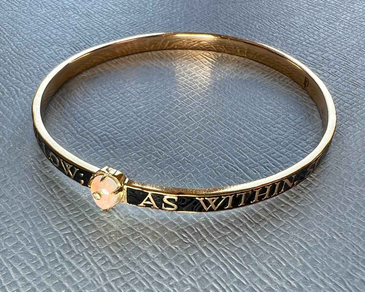 Opal Diamond Bangle Black Enamel As Above So Below