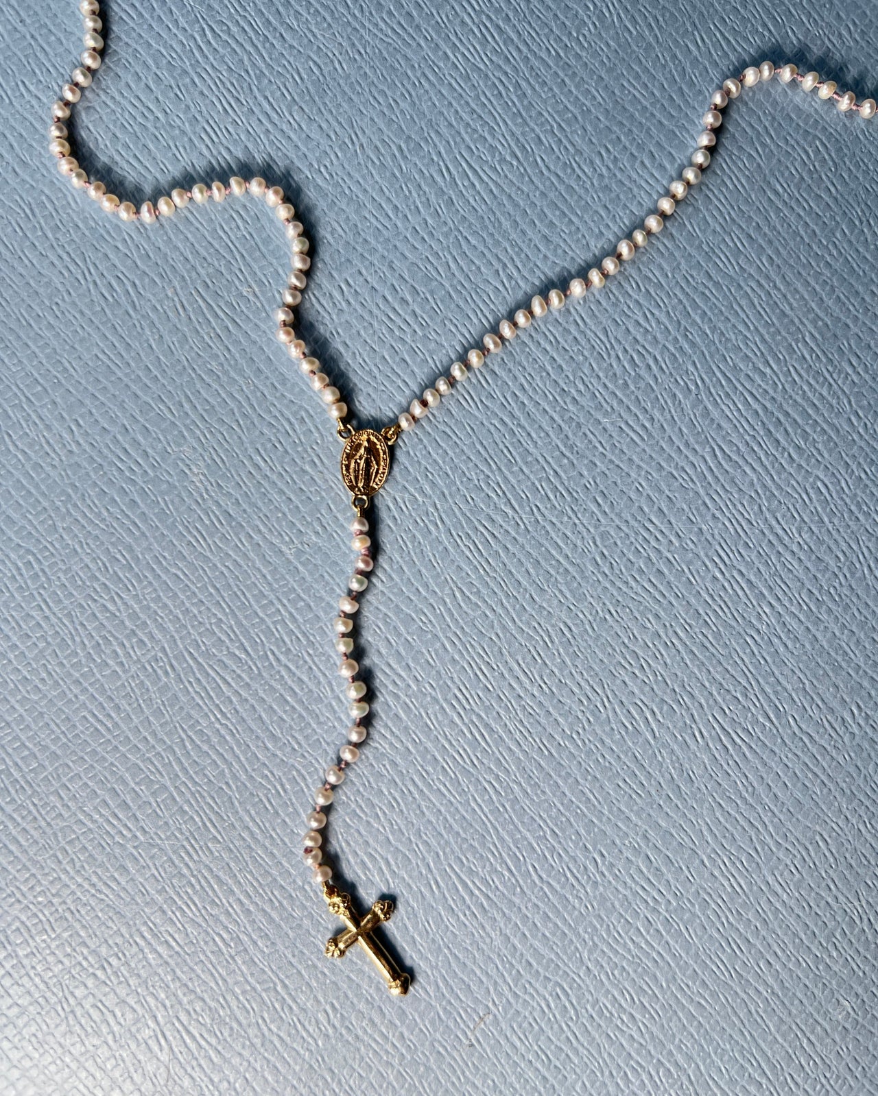 Pearl Rosario Chain 14k Gold Necklace
