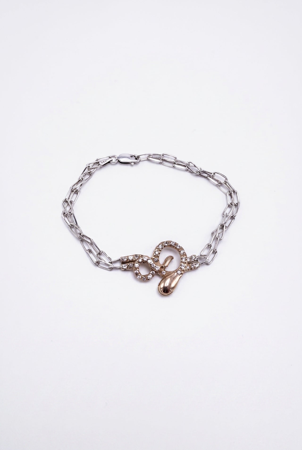 Diamond Snake Bracelet Double Chain