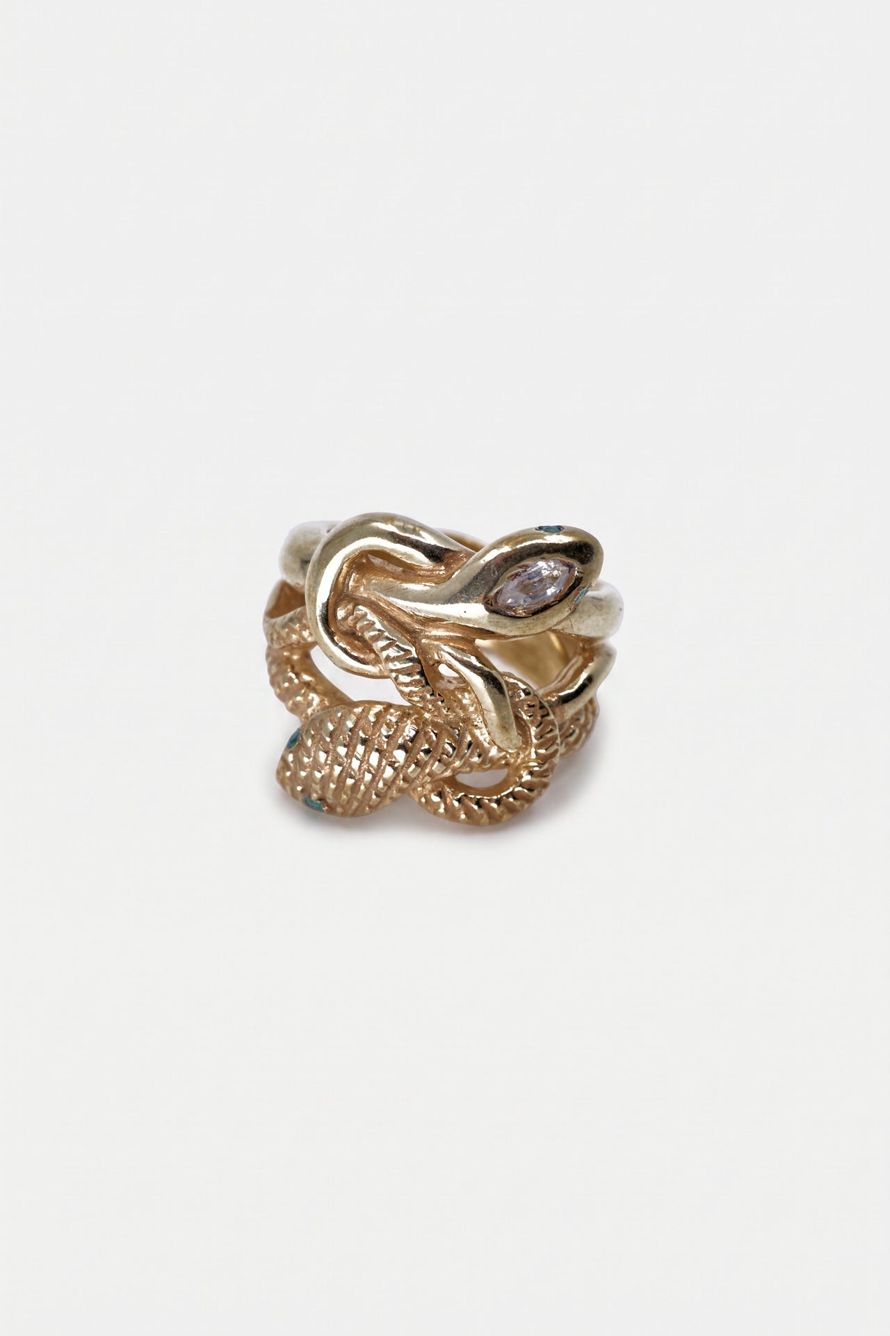 Snake Ring Topaz Emerald Ruby