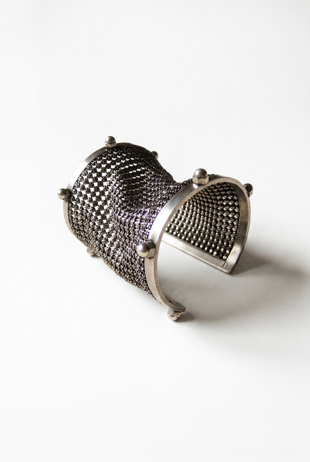Sculptural Cuff Mesh Stud Bracelet