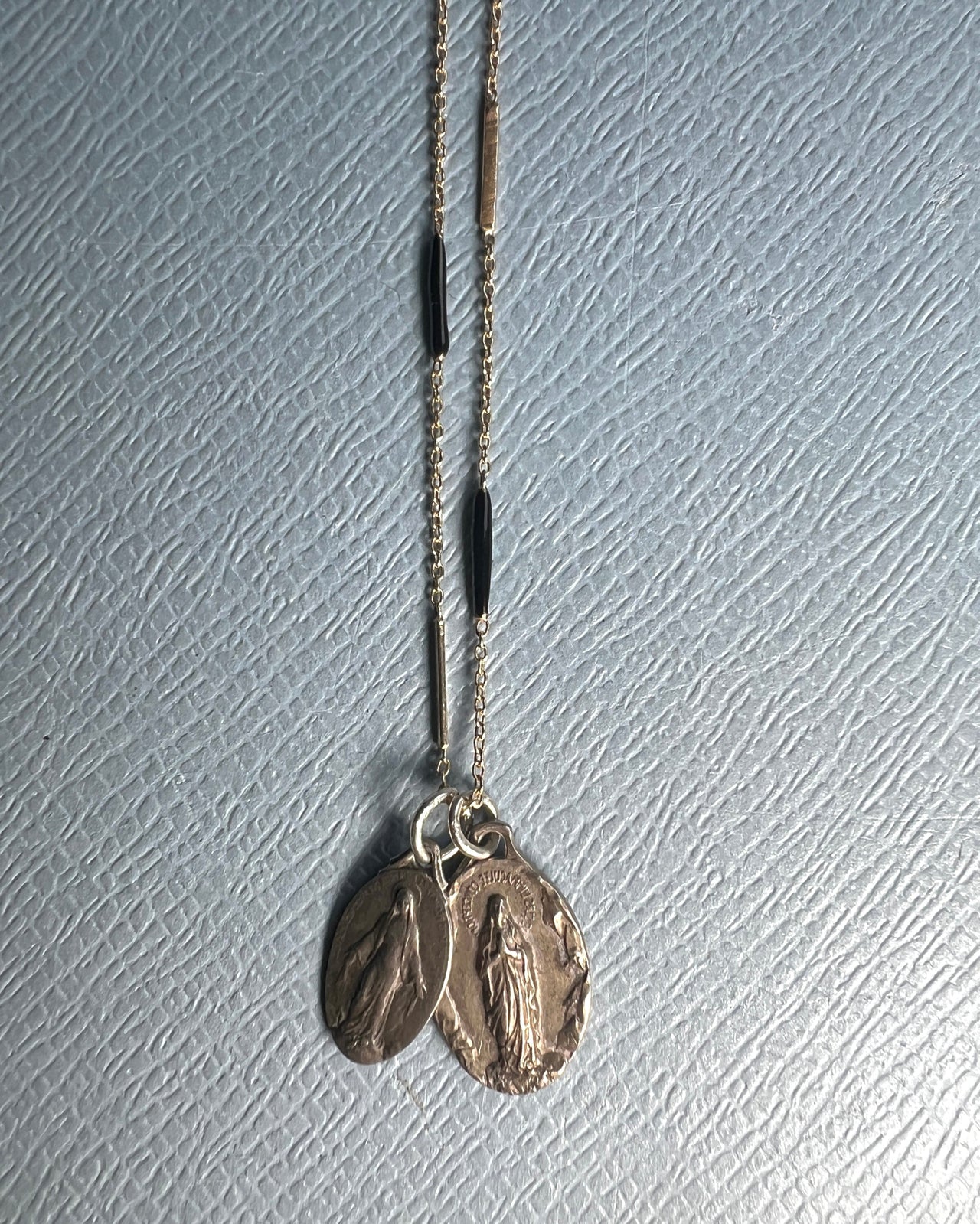 Mini Medals Virgin Mary French Vintage Enamel Necklace
