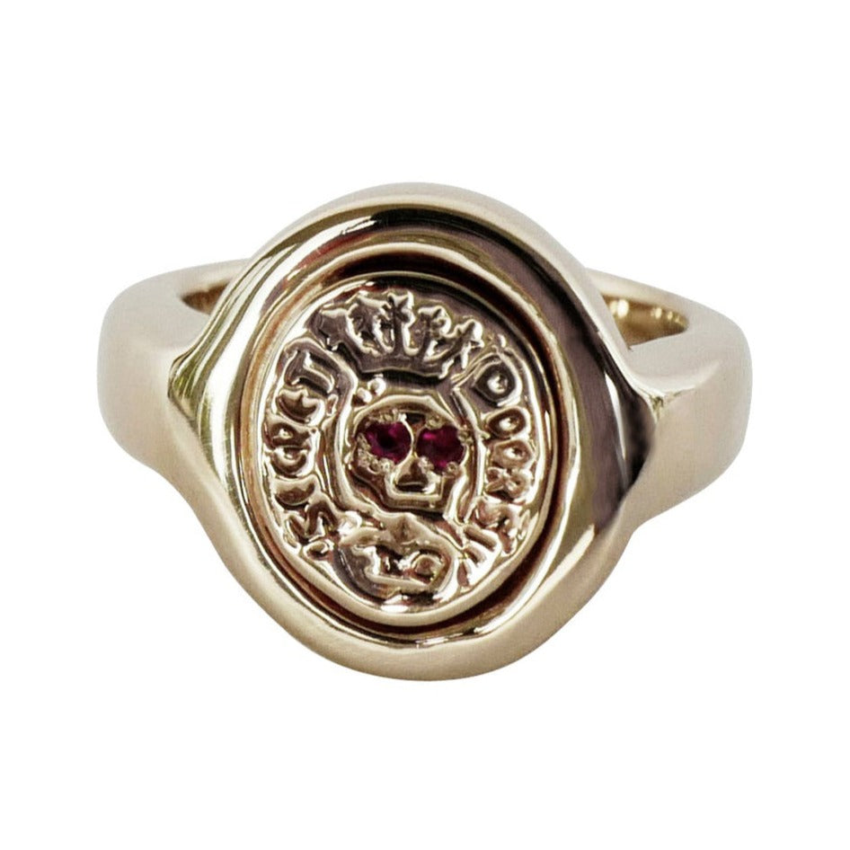 Skull Crest Signet Ring