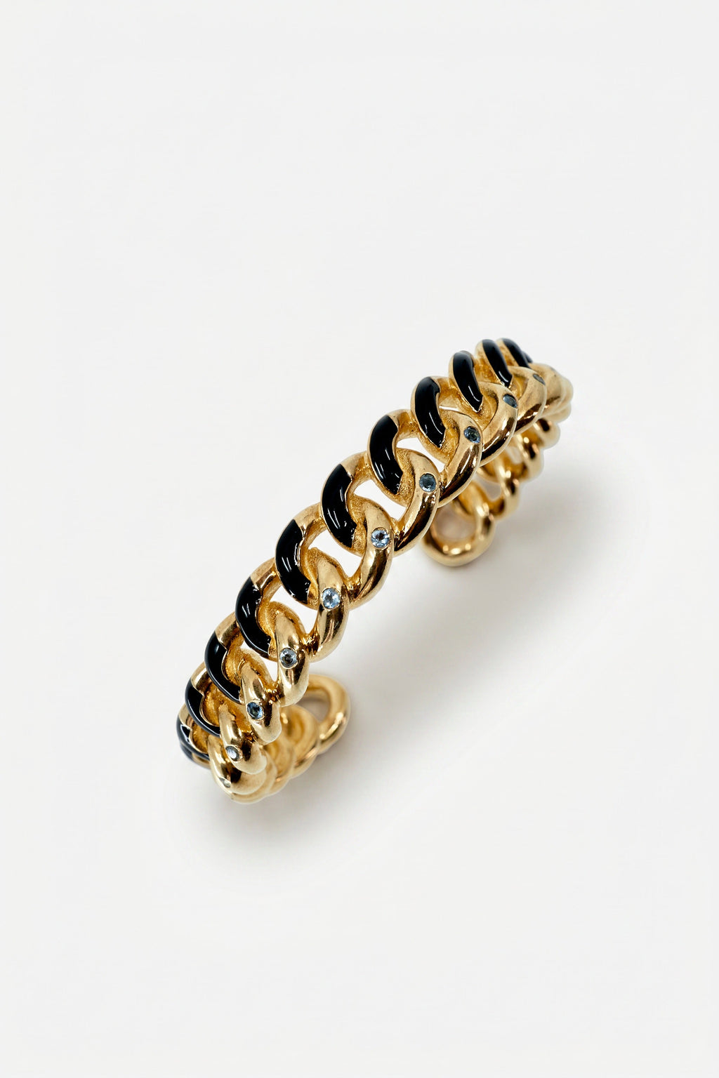 Sculptural Cuff Aquamarine Chain Bracelet