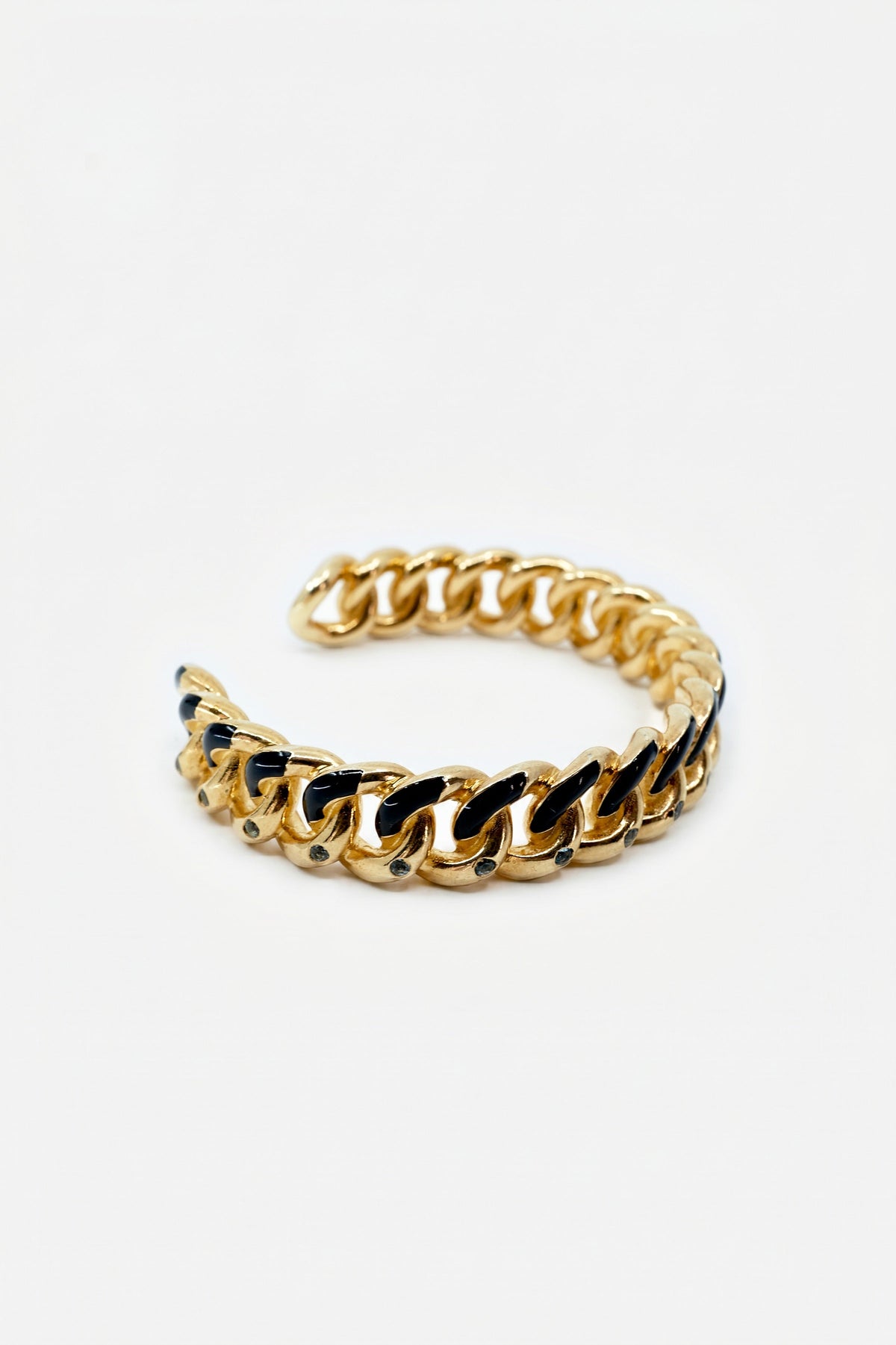 Sculptural Cuff Aquamarine Chain Bracelet