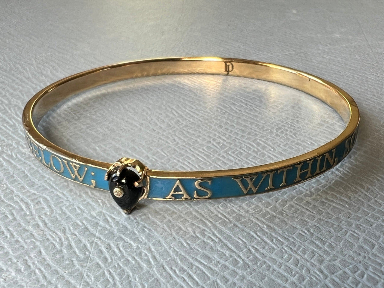 Diamond Onyx Bangle Blue Enamel As Above So Below