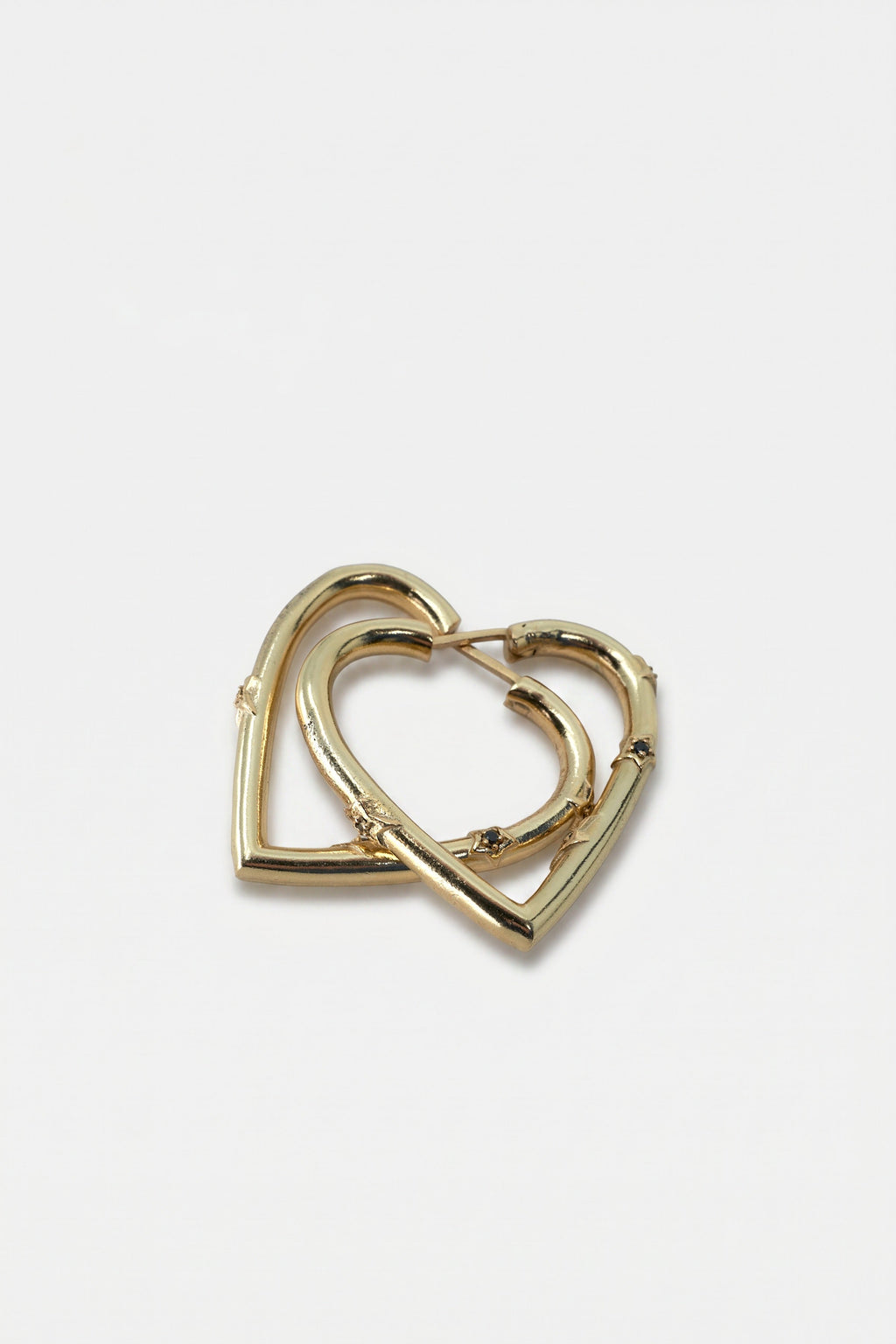 Heart Hoop Earrings Black Diamond