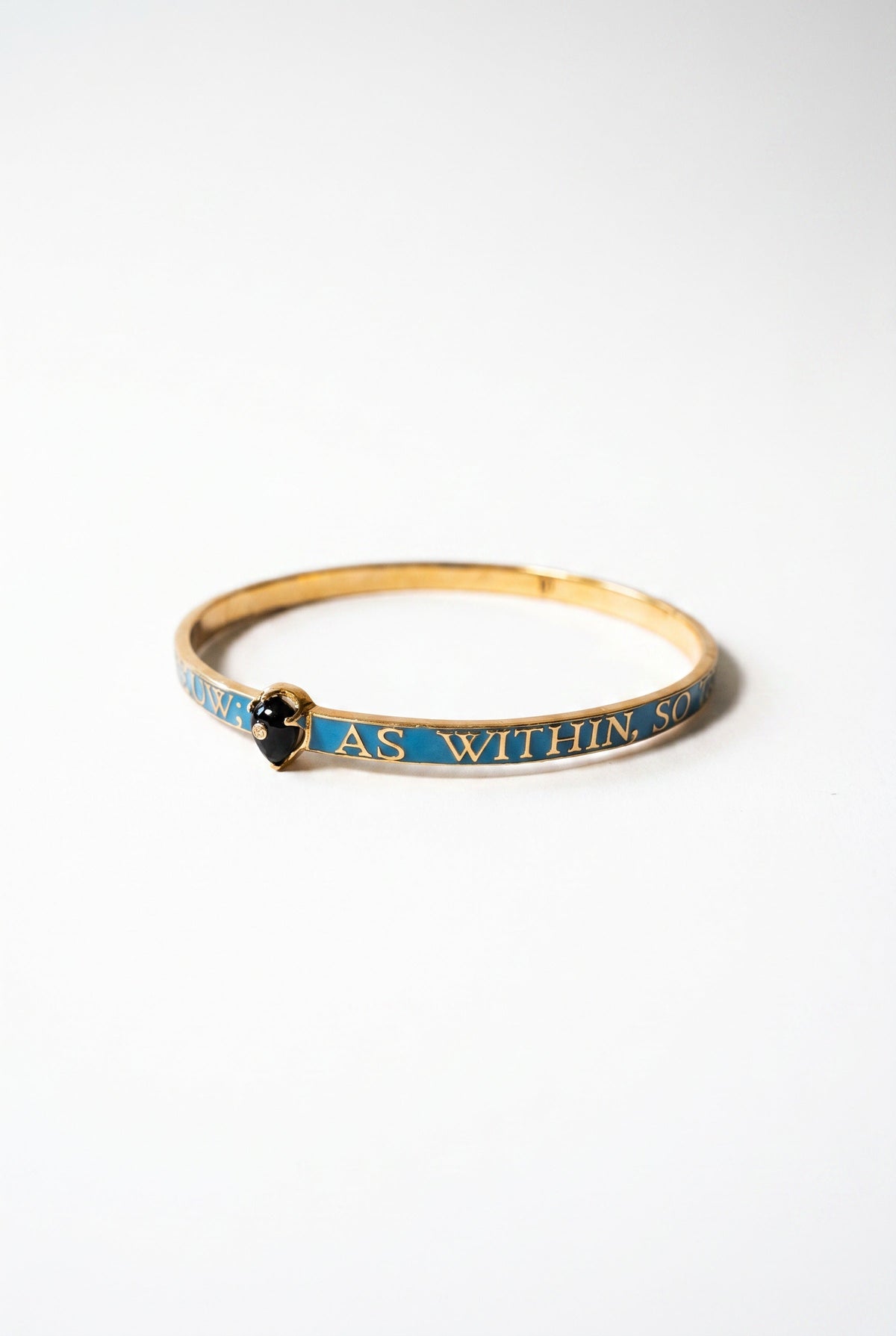 Onyx Bangle Bracelet Blue Enamel