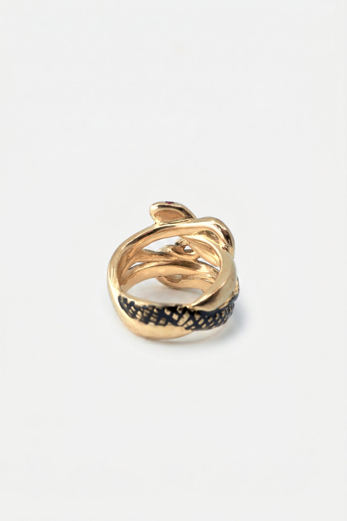 Gold Snake Ring Blue Sapphire Ruby Emerald
