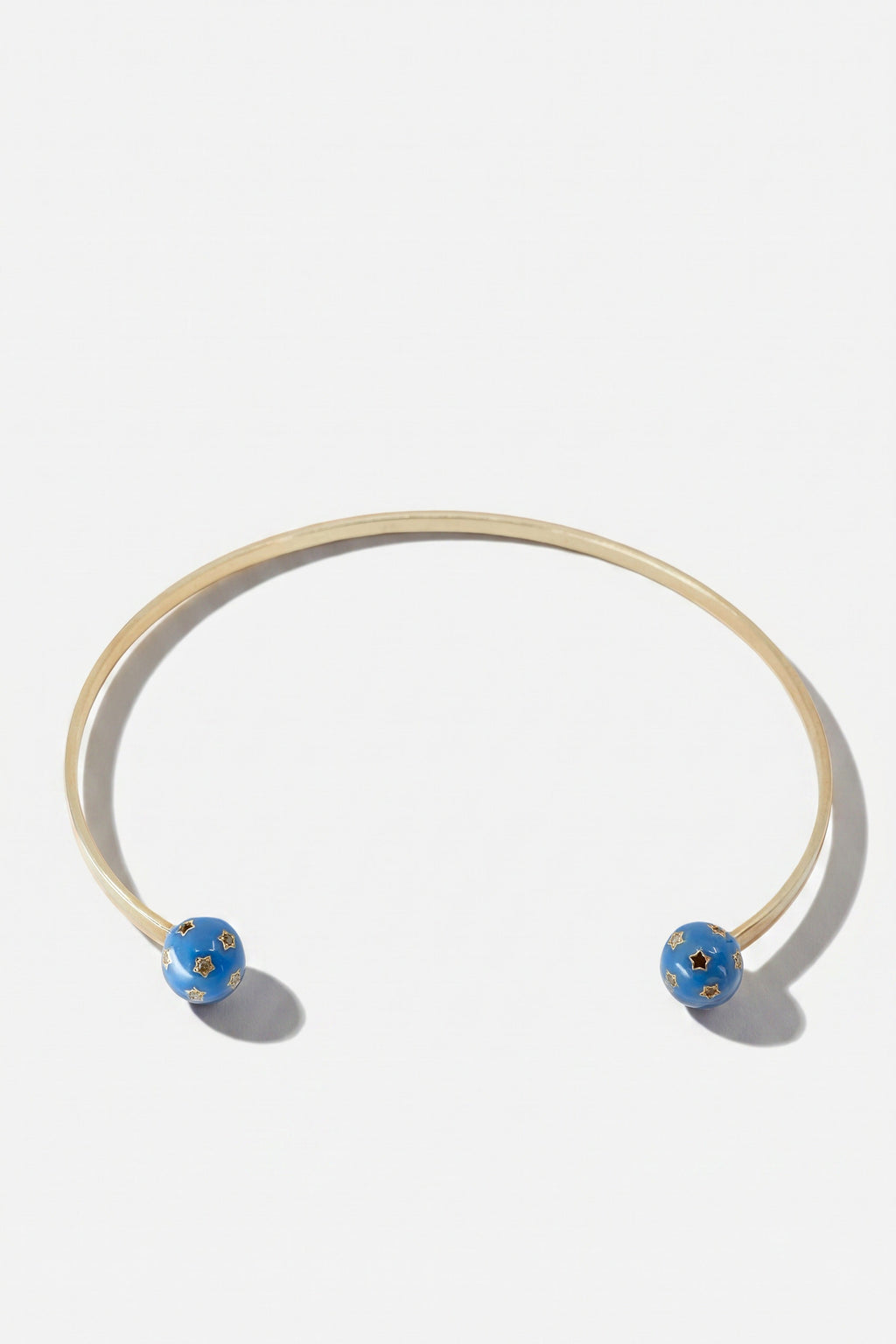 Diamond Collar Necklace Blue Enamel Star