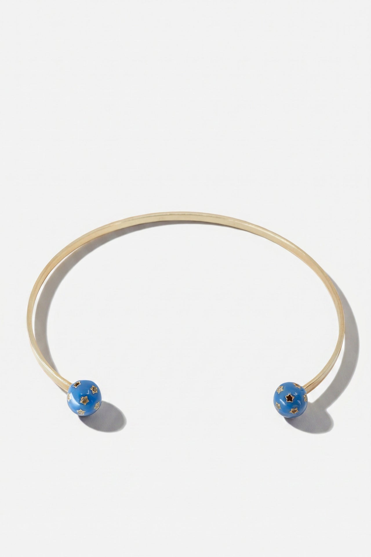 Diamond Collar Necklace Blue Enamel Star