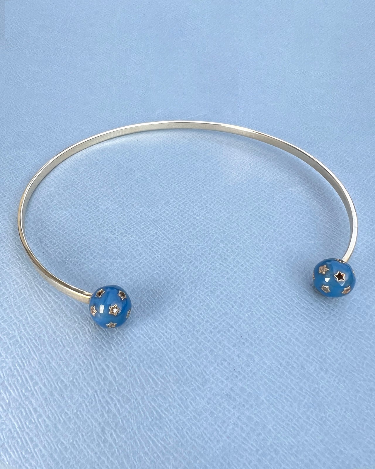 Neck Choker Necklacke Diamond Blue Enamel