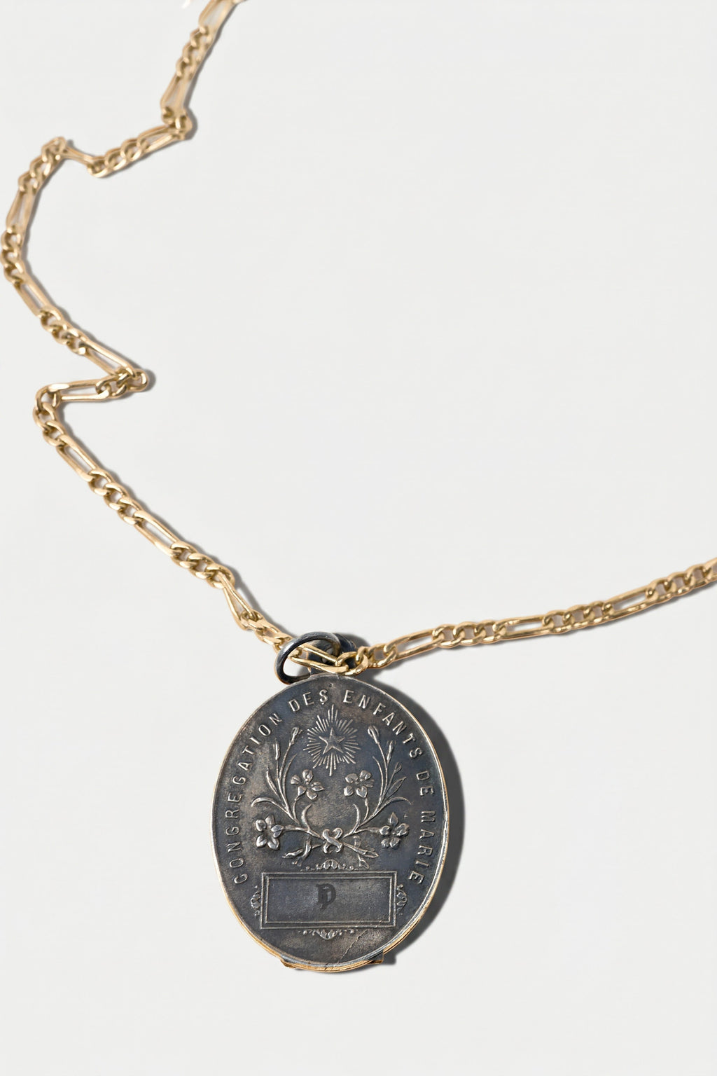 Virgin Mary Necklace Blue Sapphire Diamond