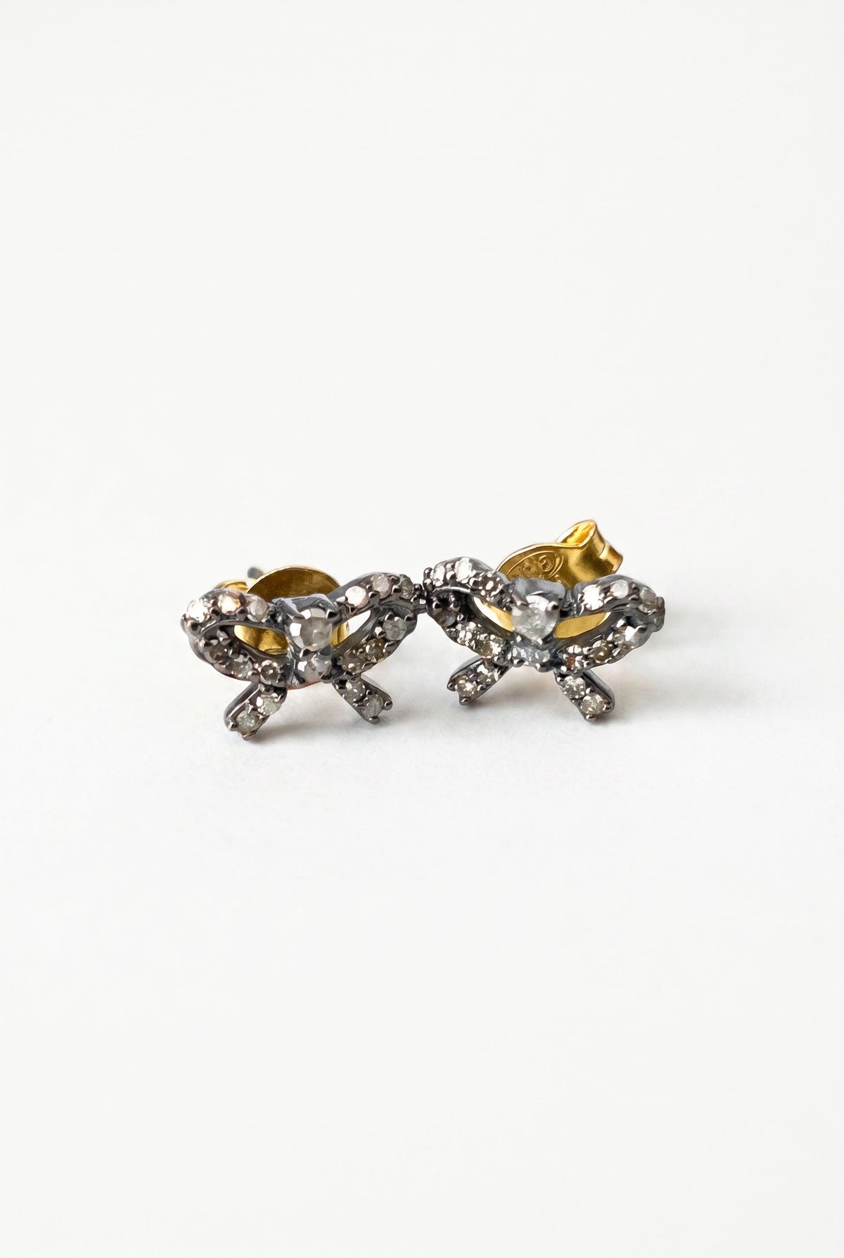 Diamond Bow Stud Earrings