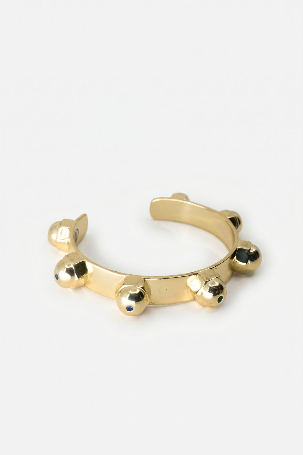 Gold Cuff Sculptural Bracelet Brutalist Chakra