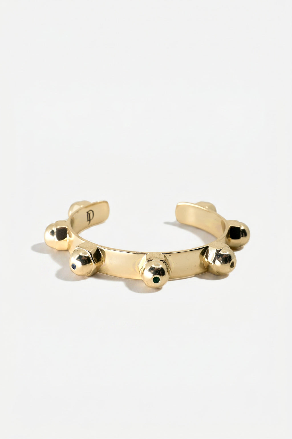 Gold Cuff Sculptural Bracelet Brutalist Chakra