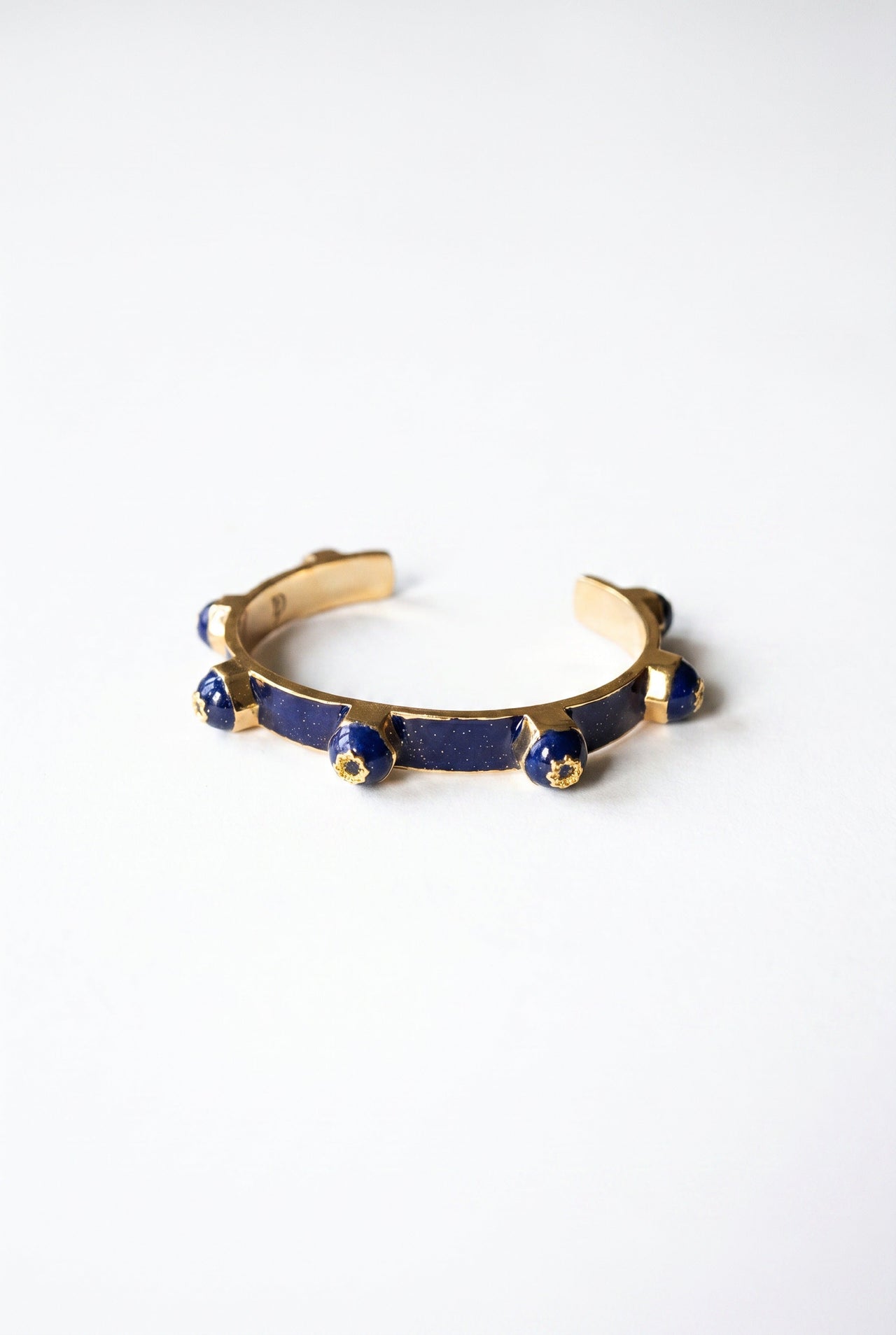 Black Diamond Studded Cuff Bracelet Enamel
