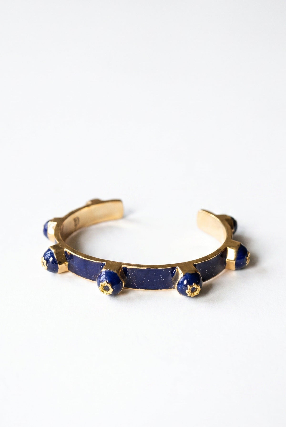 Black Diamond Studded Cuff Bracelet Enamel