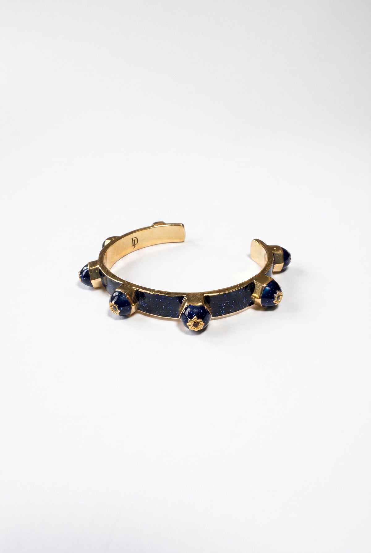 Black Diamond Studded Cuff Bracelet Enamel