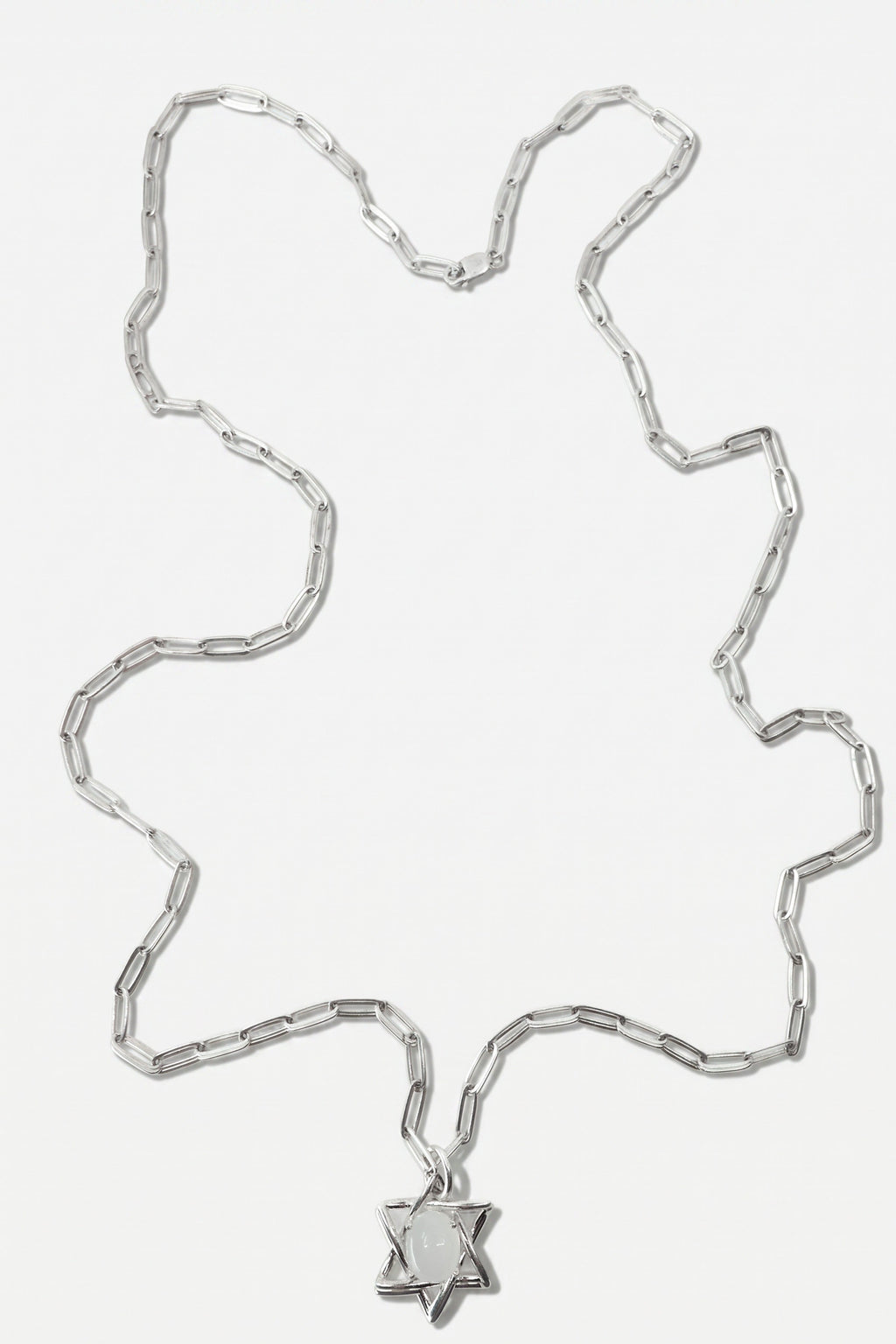 David Star Necklace Moonstone Silver