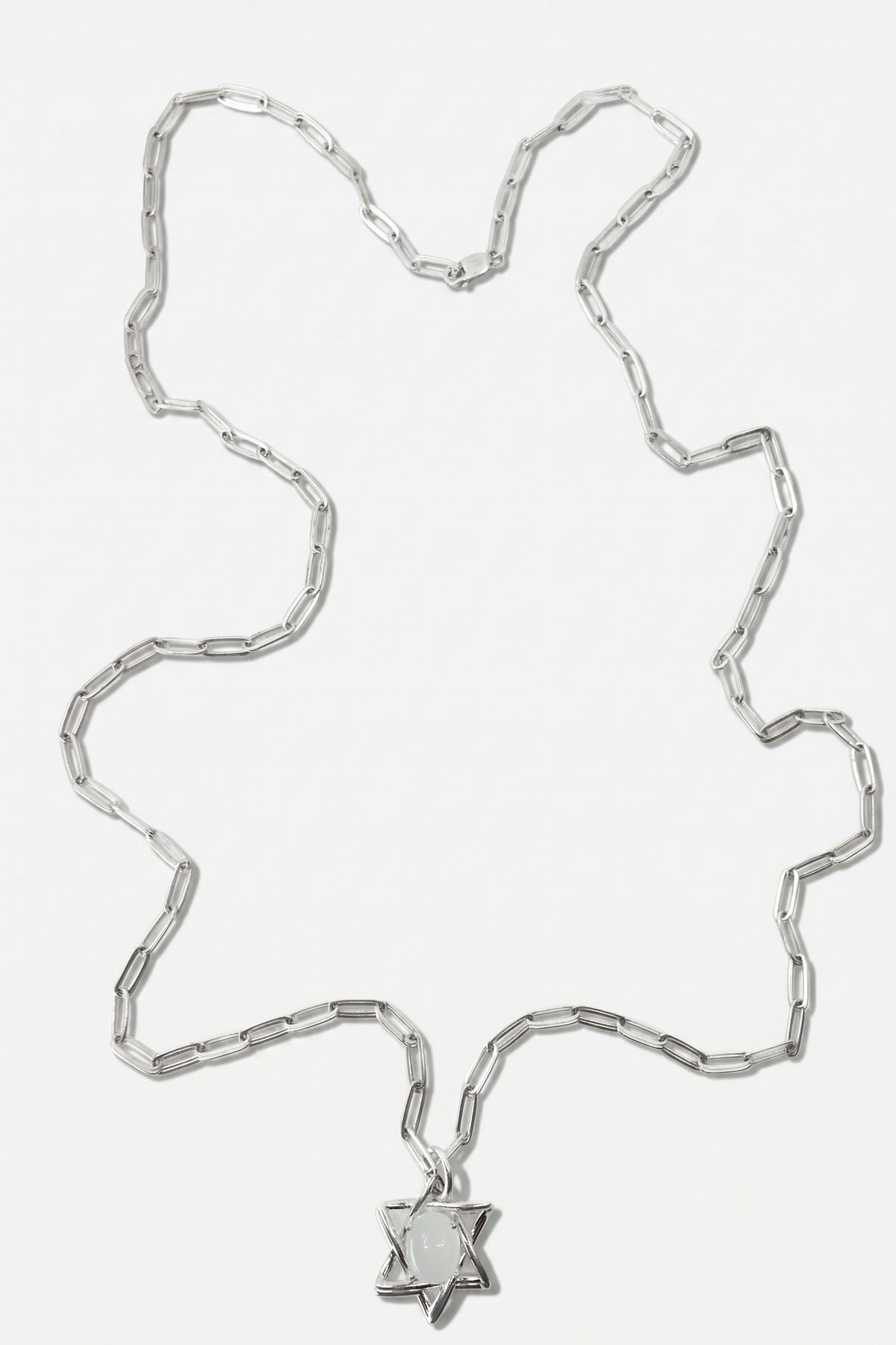 David Star Necklace Moonstone Silver