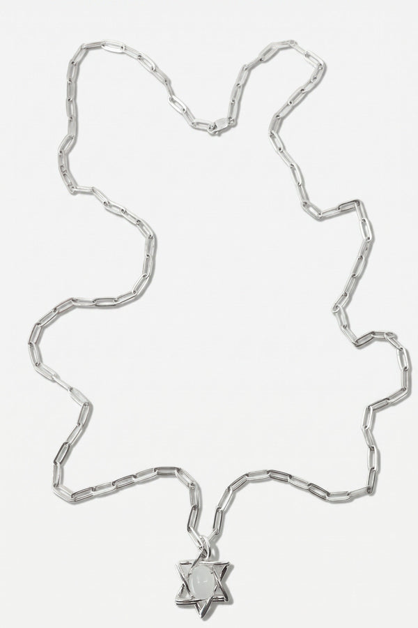 David Star Necklace Moonstone Silver