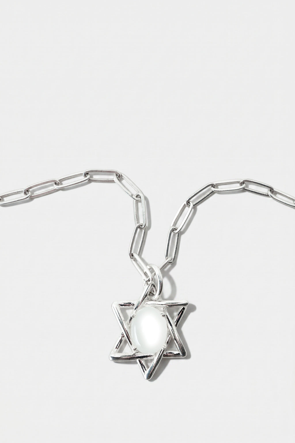 David Star Necklace Moonstone Silver