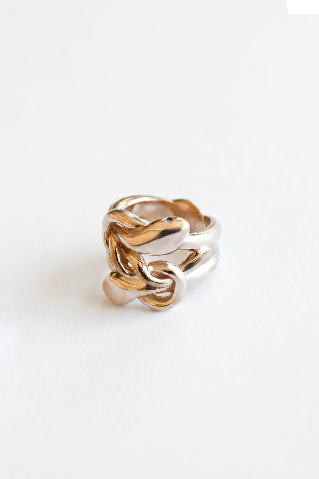 Gold Snake Ring Black Diamond