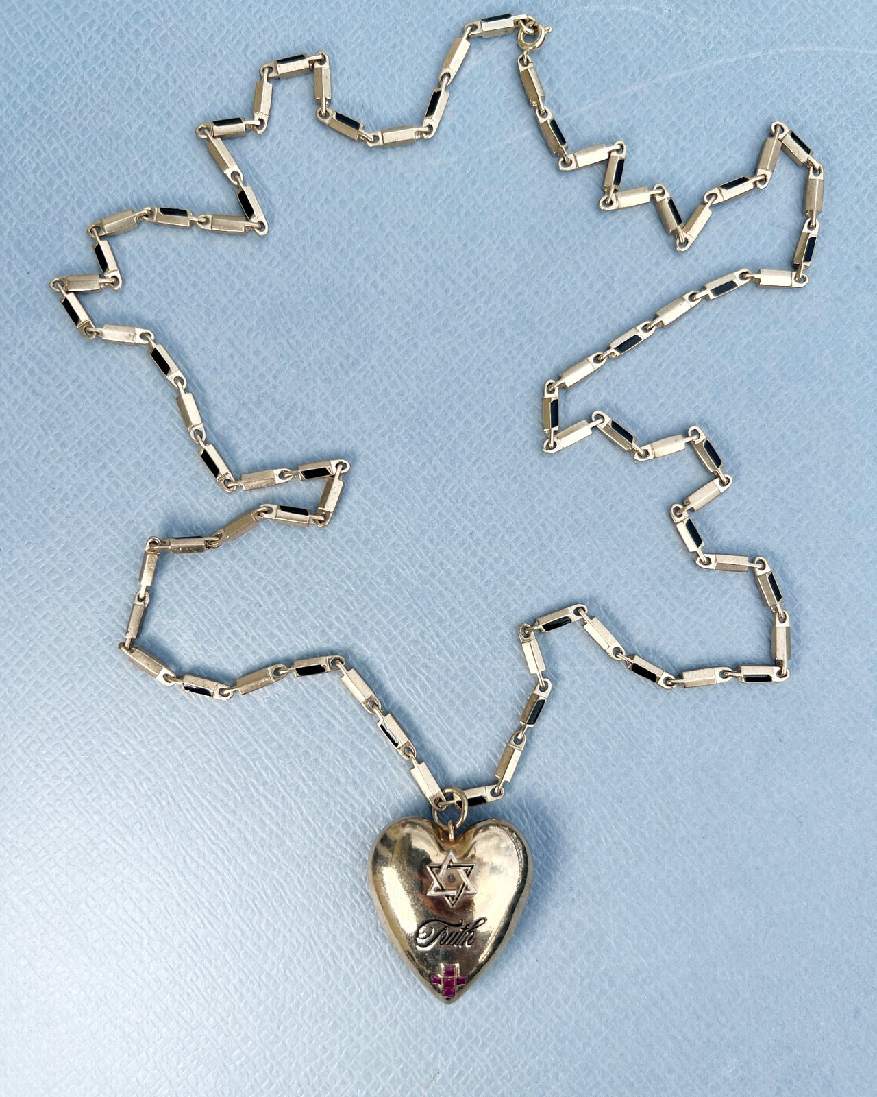Ruby Heart Necklace David Star