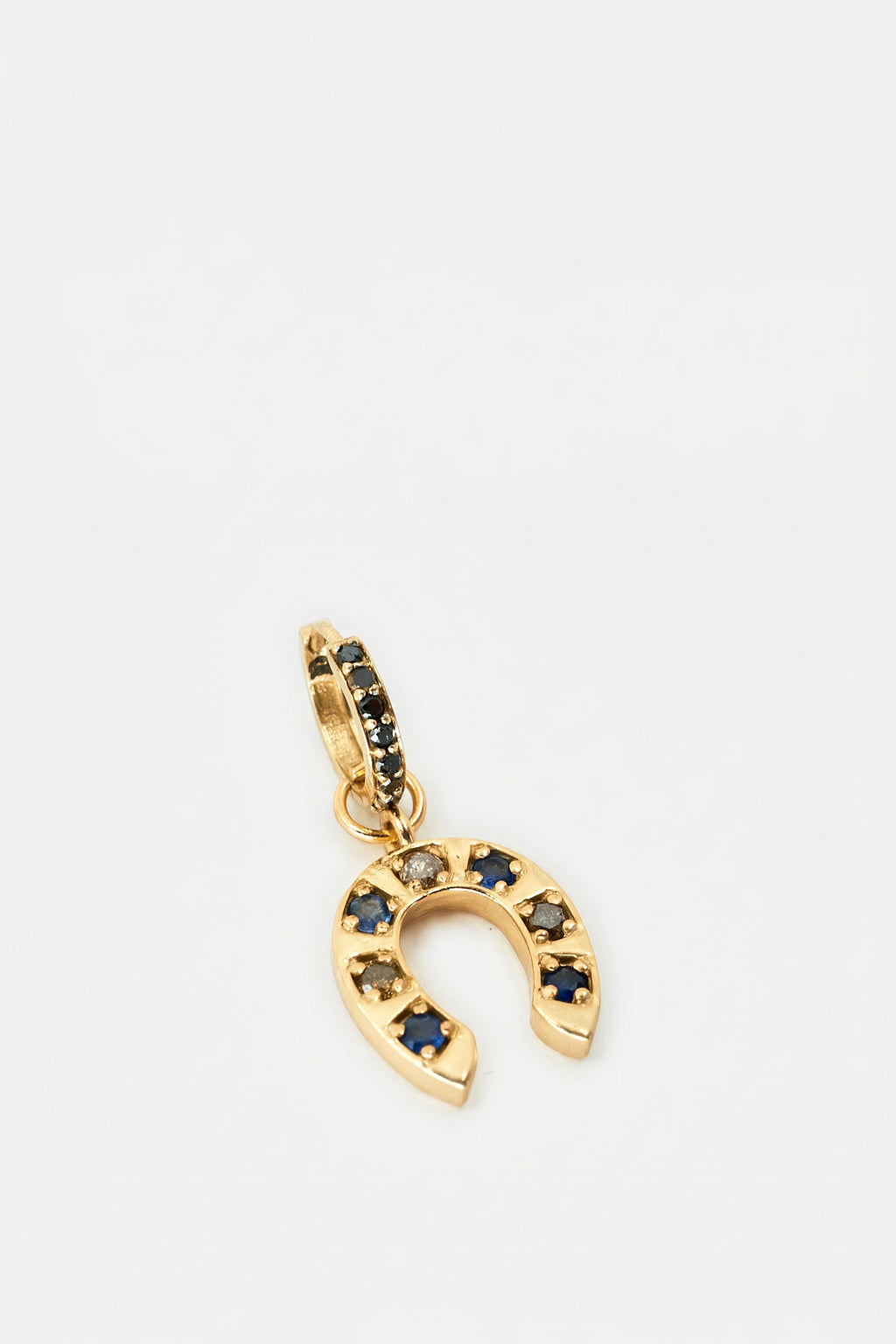 Horseshoe Earring Blue Sapphire Hoop