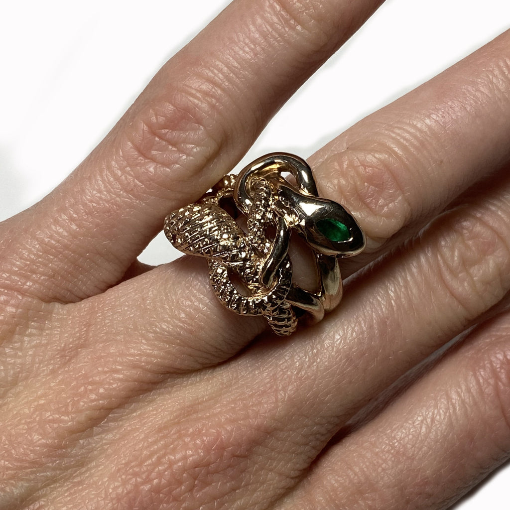 Snake Ring Topaz Emerald Ruby