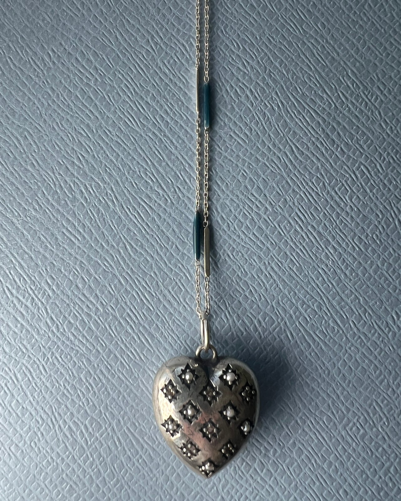 Puffy Heart Necklace Victorian Style