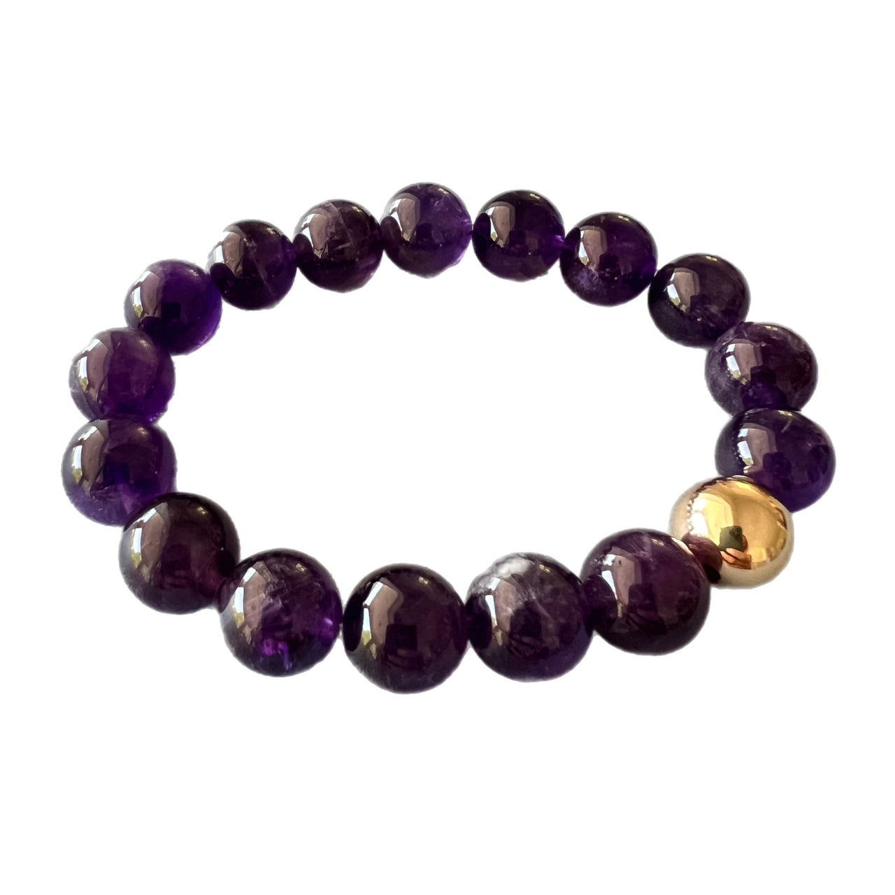 Dark Purple Amethyst Bead Healing Bracelet