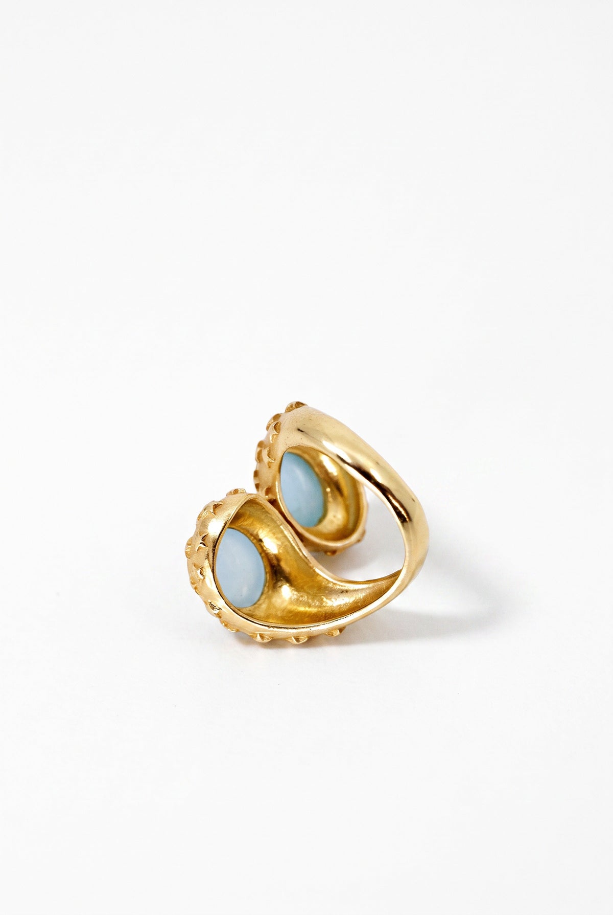 Aquamarine Cabochon Bypass Ring Star