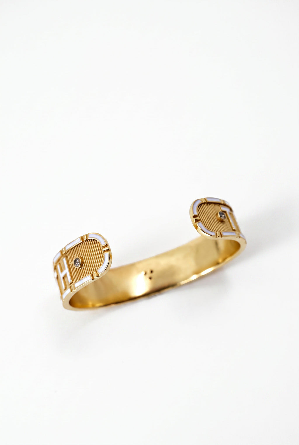White Enamel Cuff Ruby Heart Bracelet Truth Faith