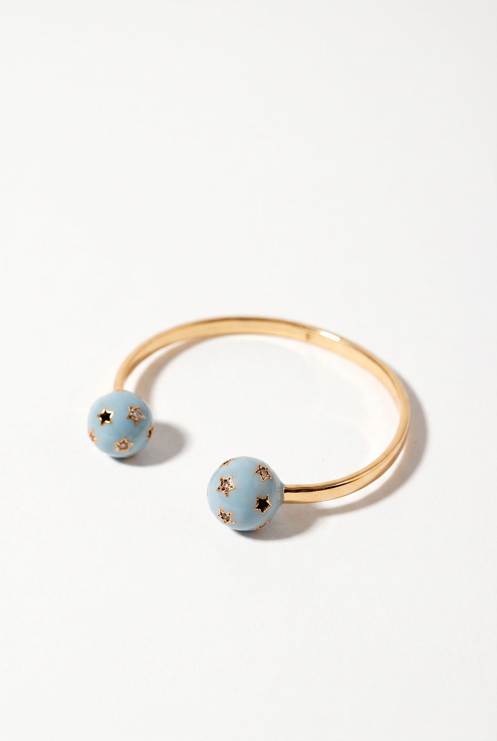 Star Orb Cuff Diamond Light Blue Enamel