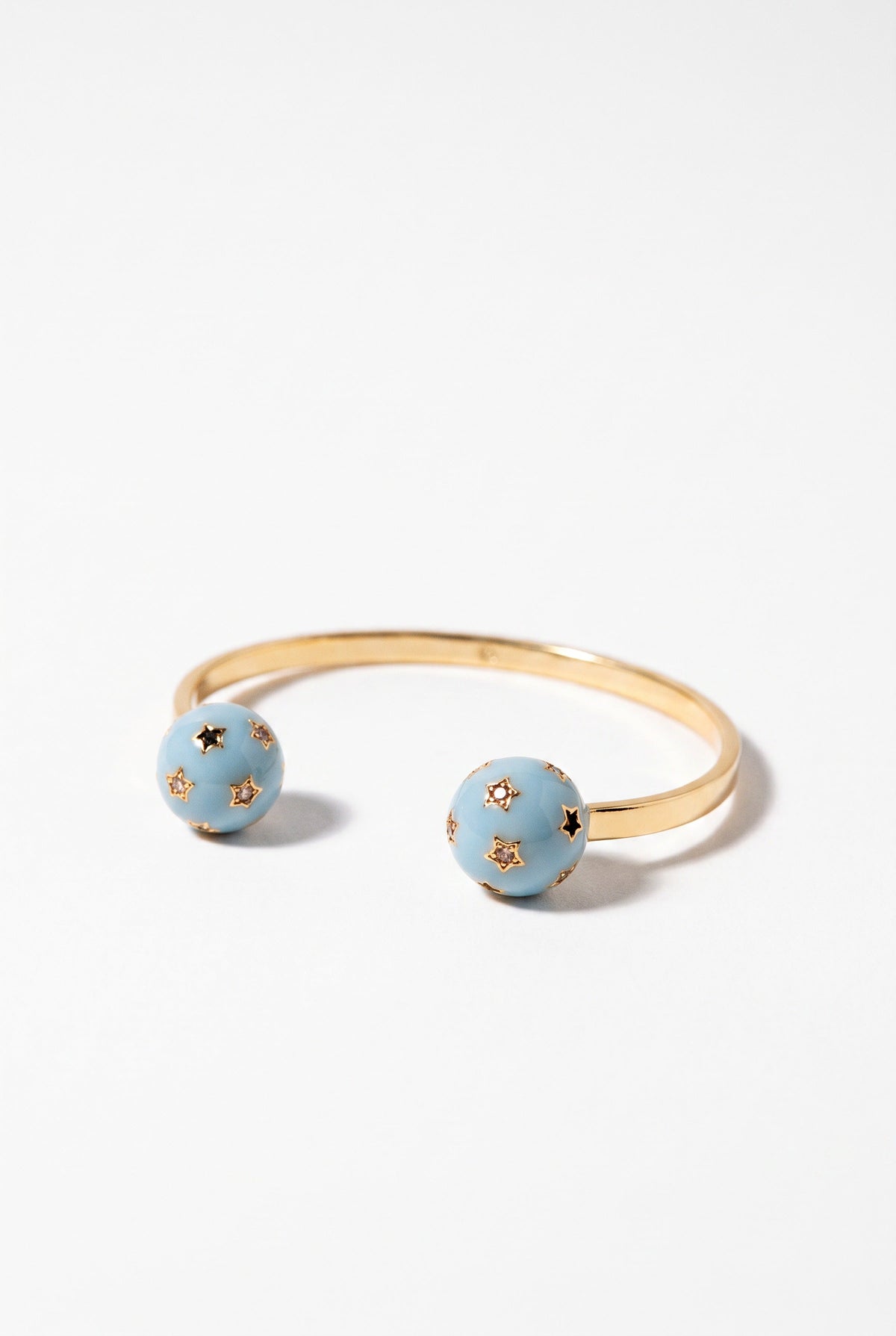 Star Orb Cuff Diamond Light Blue Enamel