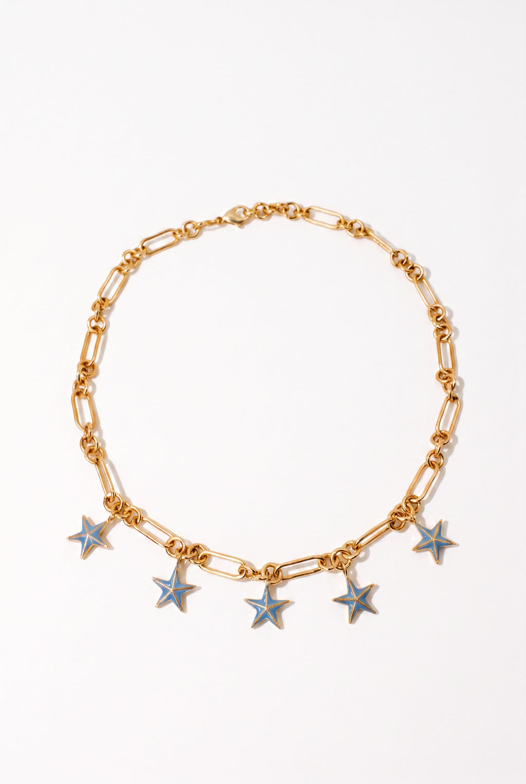 Light Blue Star Necklace Charm Choker Chain