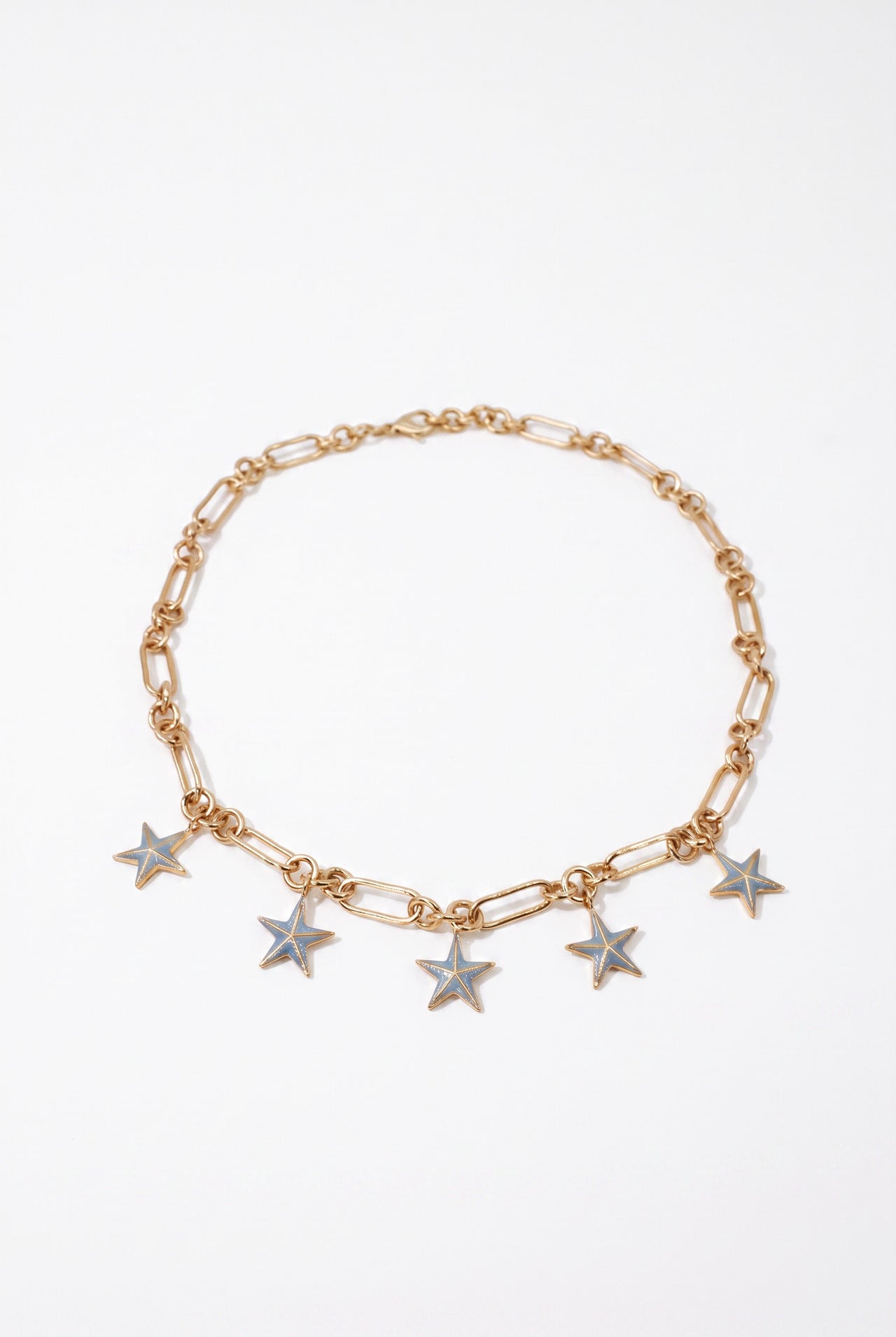 Light Blue Star Necklace Charm Choker Chain