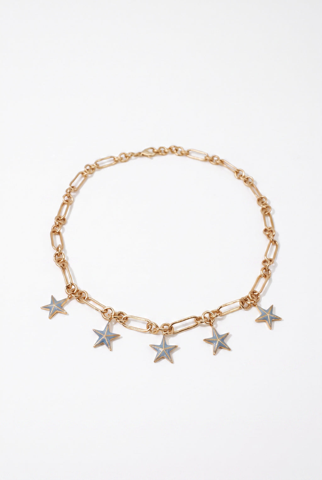 Light Blue Star Necklace Charm Choker Chain