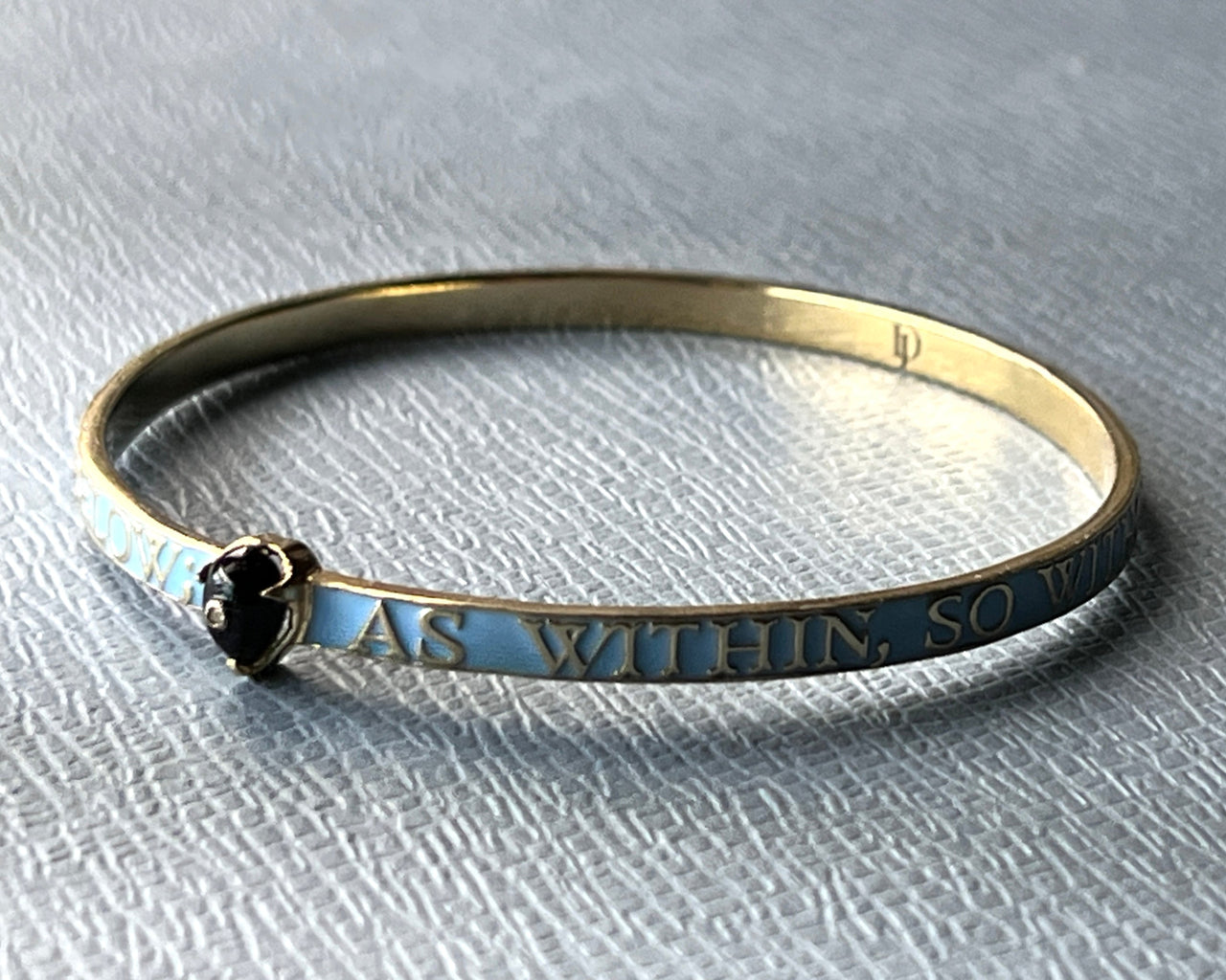 Diamond Onyx Bangle Light Blue Enamel As Above So Below