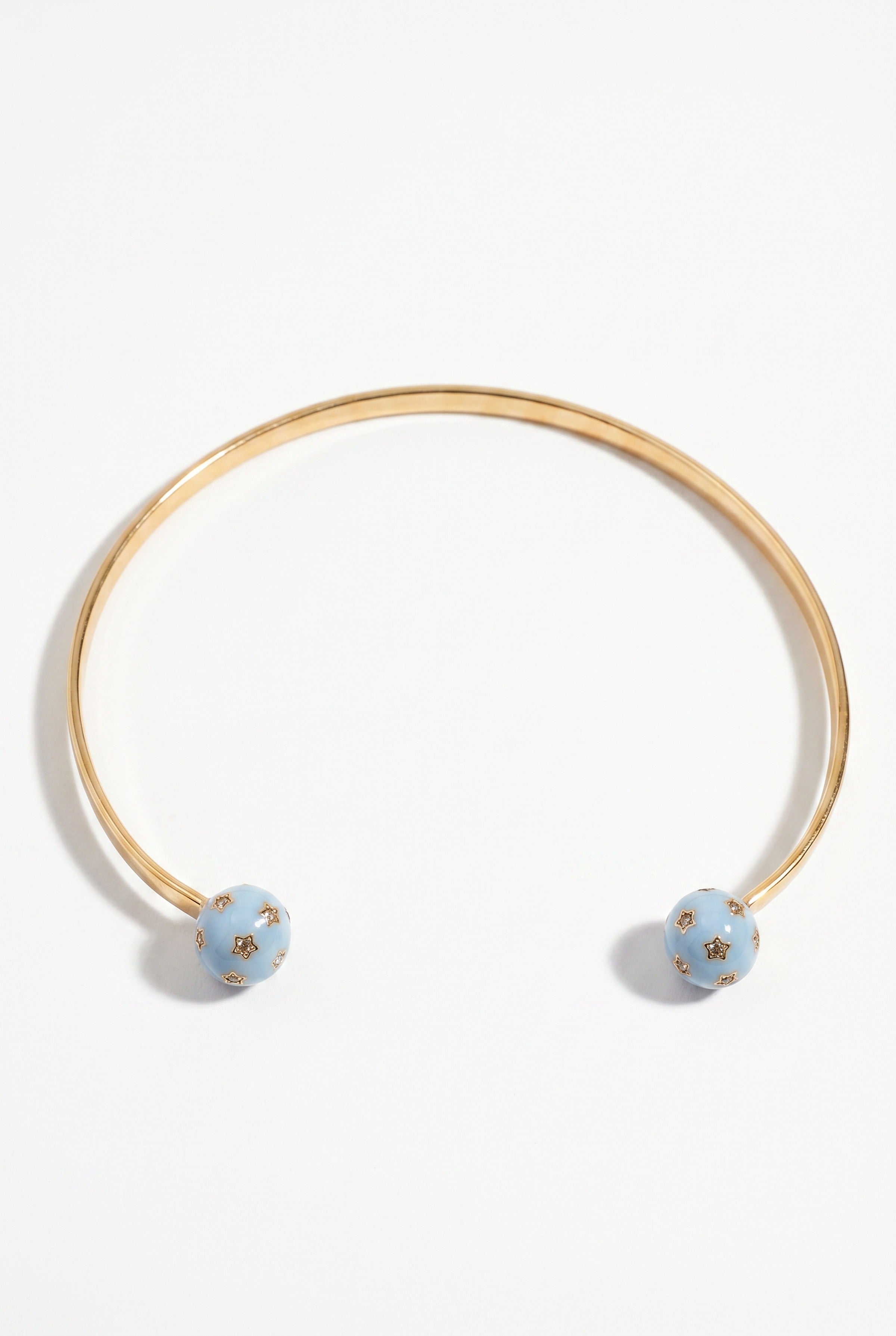 Celestial Choker Light Blue Enamel Necklace Diamond