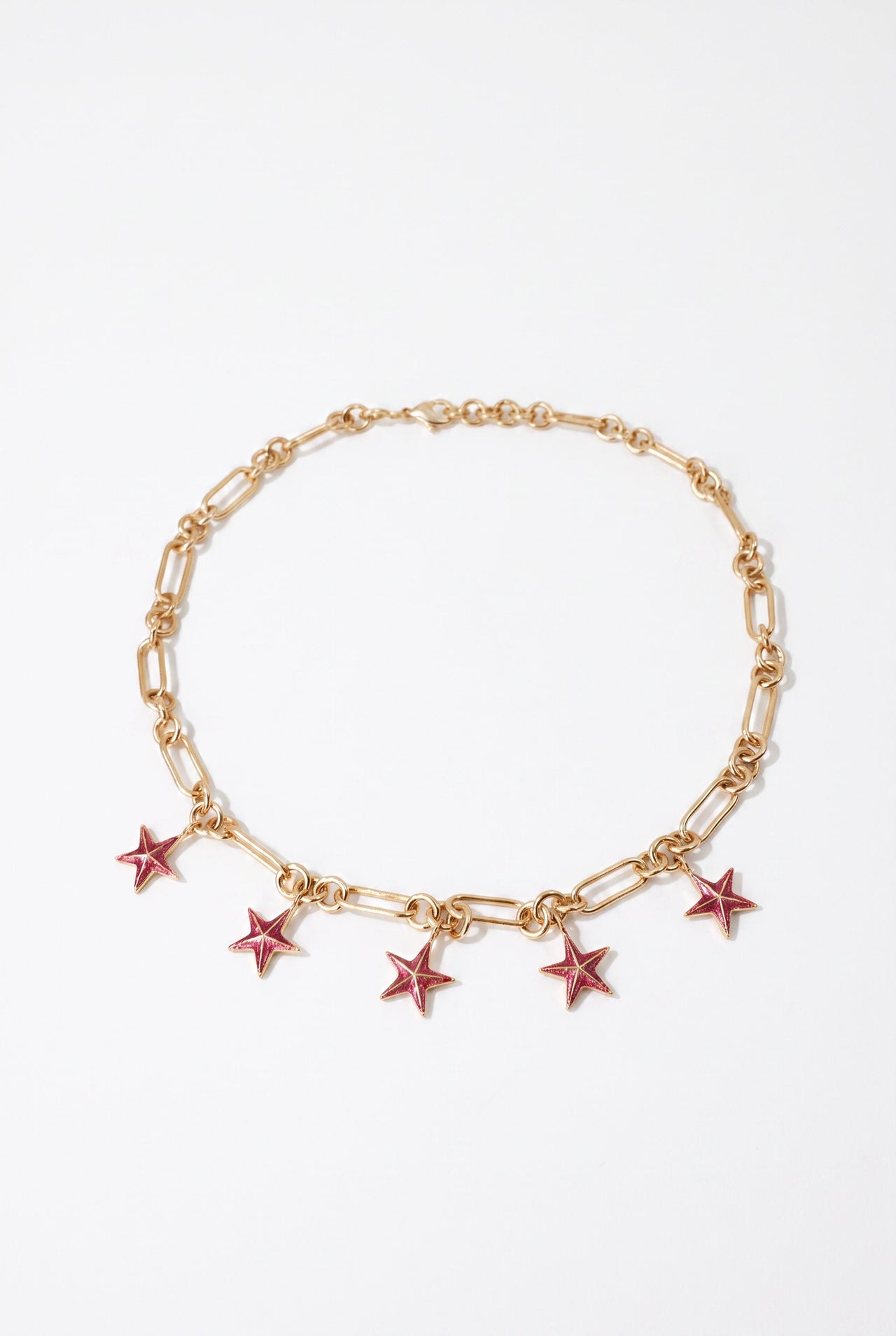 Pink Star Necklace Charm Choker Chain