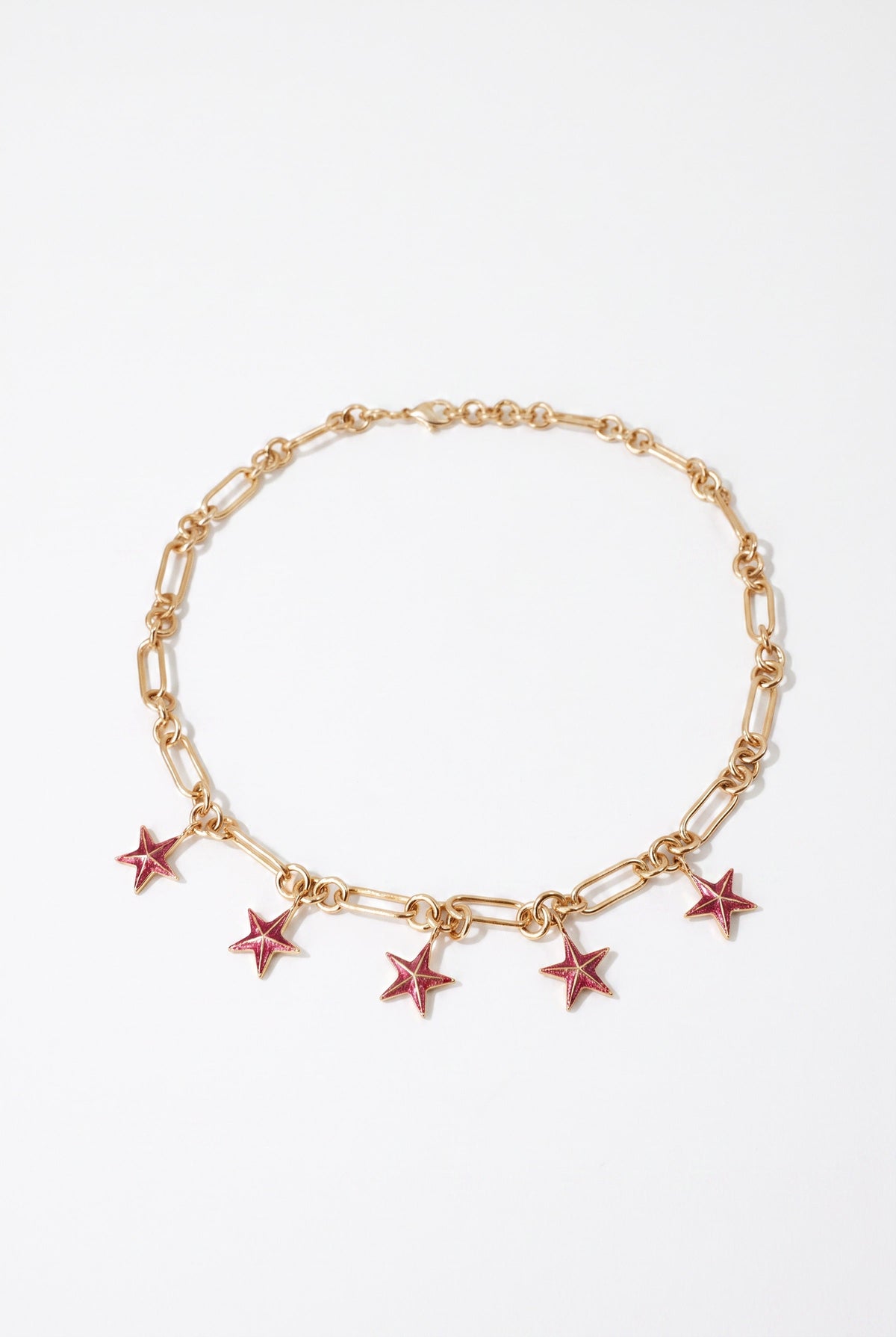 Pink Star Necklace Charm Choker Chain